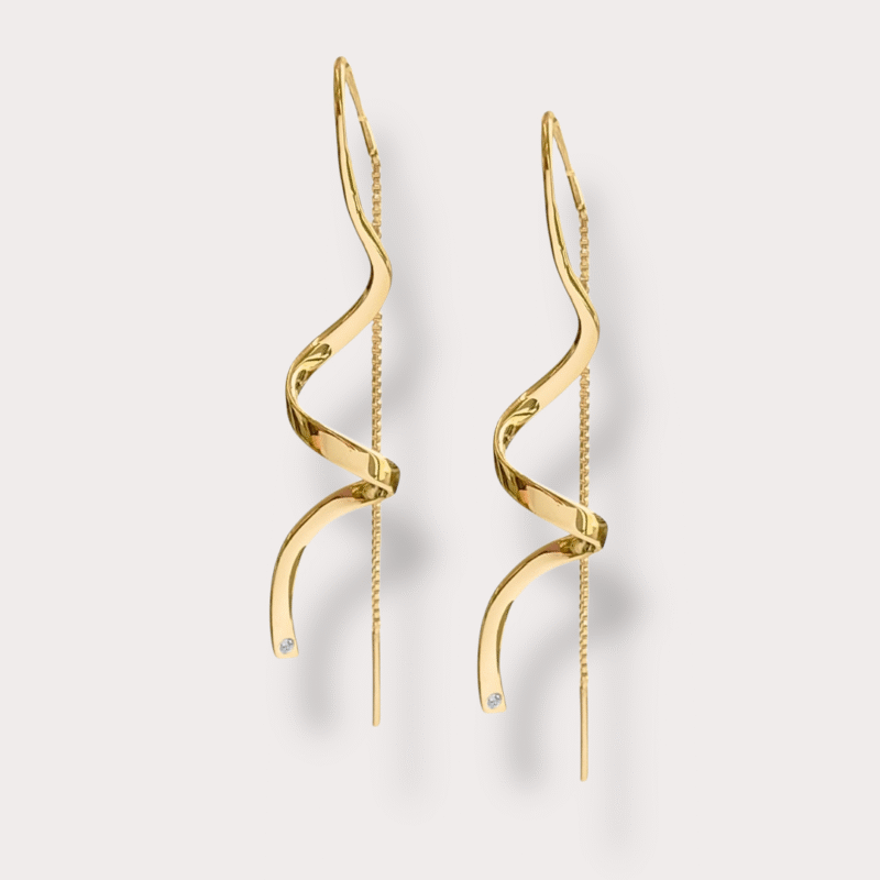 Brinco em Ouro Amarelo com Diamantes – Coleção Vortex - CBR06302