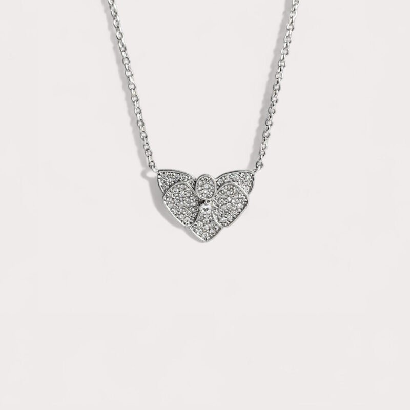 Colar em Ouro Branco com Diamantes – Coleção Orquídea